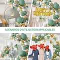 Miniatyrbild 4 av 4: INN Ballongbåge 117 st olivgrön ballongkransbågesats dekorationsfödelsedagsballonger i 4 storlekar och 4 födelsedagsfärger