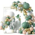 Miniatyrbild 1 av 4: INN Ballongbåge 117 st olivgrön ballongkransbågesats dekorationsfödelsedagsballonger i 4 storlekar och 4 födelsedagsfärger