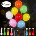 Miniatyrbild 1 av 4: 40 st LED-glödande ballonger Födelsedags-dekorativ ballong Flerfärgat färgglatt band för bröllopsfestkväll och barn