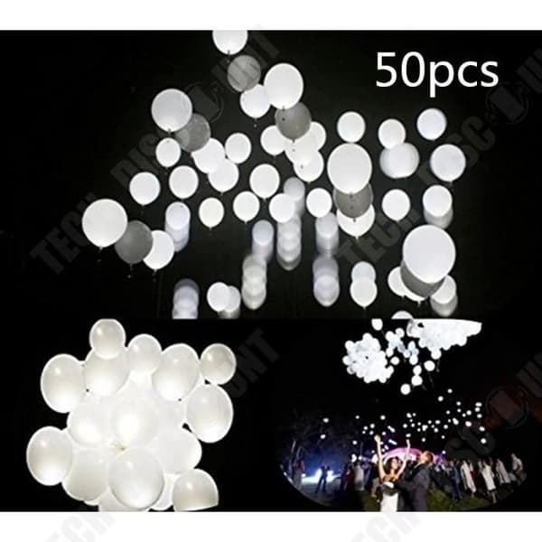 TD® 50 delar LED Light Up Ballonger White Light Up Party Space Dekoration för bröllopsfest kväll/vitt tillfälle