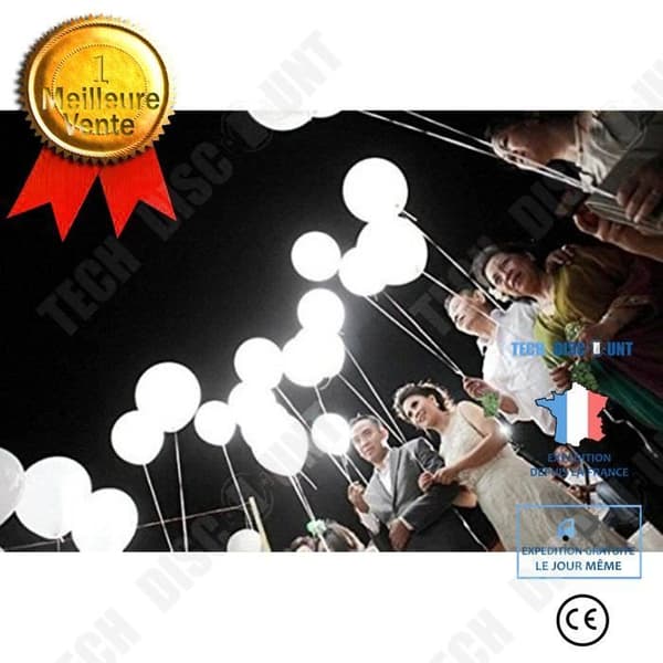 TD® 50 delar LED Light Up Ballonger White Light Up Party Space Dekoration för bröllopsfest kväll/vitt tillfälle