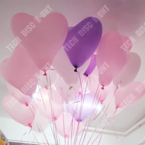 TD® Set med 50 vita och röda hjärtformade ballonger - Naturliga latexballonger - 30 cm bröllopsdekoration