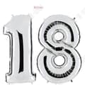 Miniatyrbild 3 av 4: TD® 40 tum nummer 18 helium dekorativ ballong för födelsedag - ballonger för bröllopsdagsdekoration (silver)