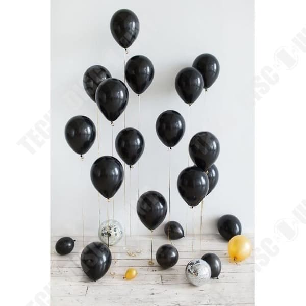 TD® Svart latexballong 28cm 100st svart, vit färg - Dekorativa ballonger för evenemang, födelsedagar, fester, examen..