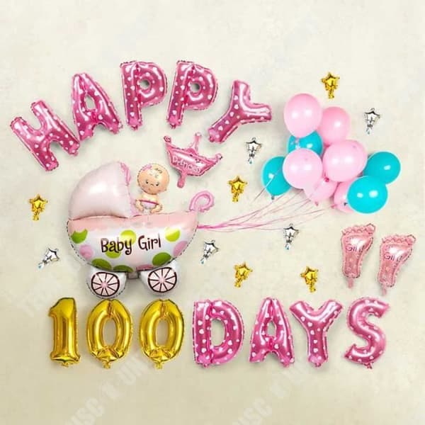 TD® ballongdekoration födelsedag bebis pojke flicka 3 månader 100 dagar barnkalas vägg inomhus utomhus grattis på födelsedagen happ