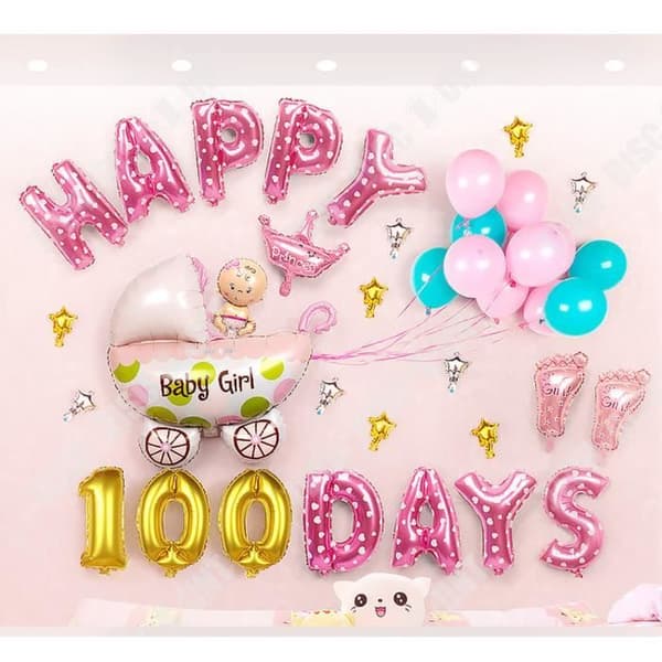 TD® ballongdekoration födelsedag bebis pojke flicka 3 månader 100 dagar barnkalas vägg inomhus utomhus grattis på födelsedagen happ