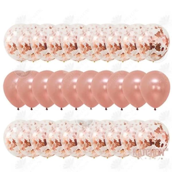 HTBE® Pink Rose Gold Glitter Dekorativa Ballonger Bröllopsfödelsedagsfest Romantisk Festlig Atmosfär Vackra Ballonger 30-pack
