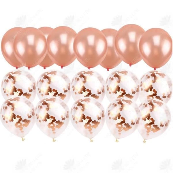 HTBE® Pink Rose Gold Glitter Dekorativa Ballonger Bröllopsfödelsedagsfest Romantisk Festlig Atmosfär Vackra Ballonger 30-pack
