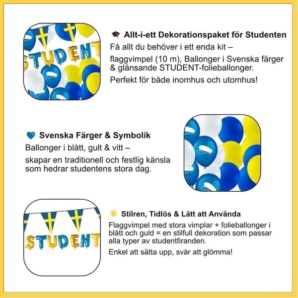Student Dekoration – Komplett Paket för Ett Oförglömligt Firande