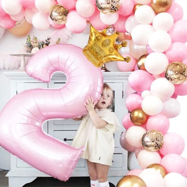 Ballongbåge Kit - Rosa/Vit/Guld