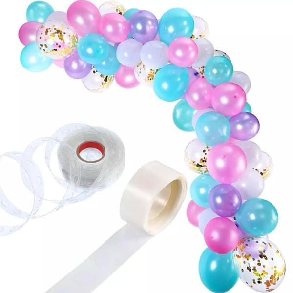 Ballongbåge - Blå/Rosa/Vit/Guld Confetti