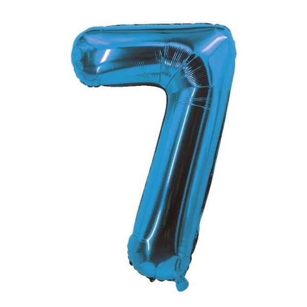 Ballong nummer - P'TIT Clown - RE80507 - 85 cm - Elektrisk blå - Alu mylar