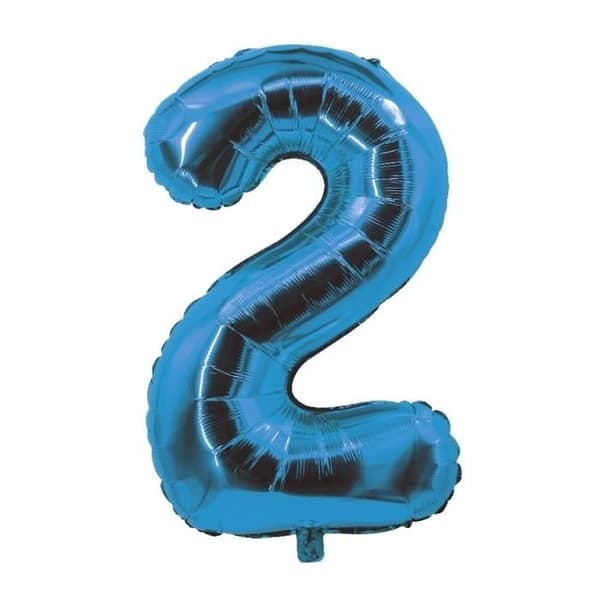Ballong siffra - P'TIT Clown - re80502 - 85 cm - Elektrisk blå - Metalliserad alu mylar