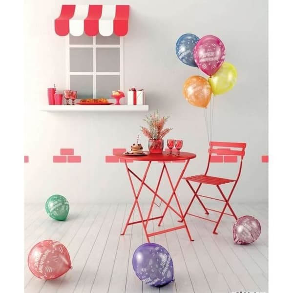 P'TIT Clown re22429 - Lot 8 färgglada 30 cm Grattis på födelsedagen ballonger