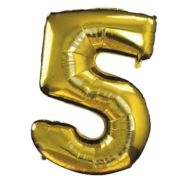 Ballong siffra - P'TIT Clown - re70005 - Mylar - 30 cm - Guld