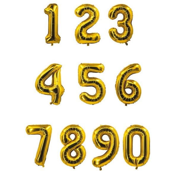 Ballong guld siffror 85 cm - Märke - Modell - Aluminium - Uppblåsbar - Unisex