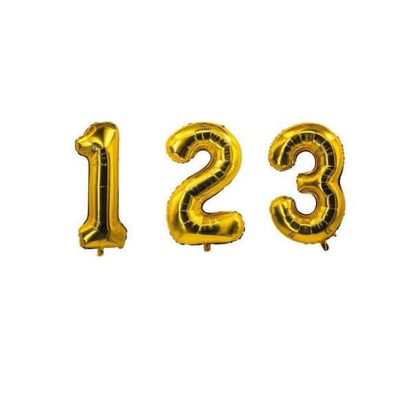 Ballong guld siffror 85 cm - Märke - Modell - Aluminium - Uppblåsbar - Unisex