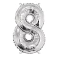 Miniatyrbild 1 av 2: Aluminiumballong Siffra 8 Silver 40cm