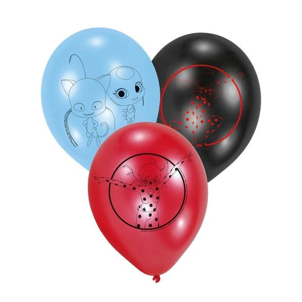 6 Nyckelpiga latexballonger 22,8 cm