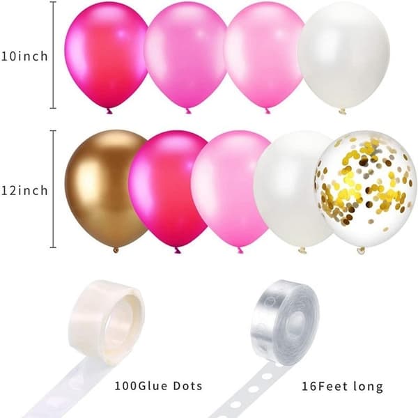 Ballongbåge - Rosa/Guld Starka Ballonger