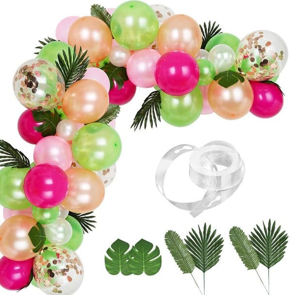 Ballongbåge - Grön/Rosa Hawaiitema