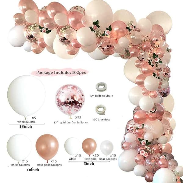 Ballongbåge - Roseguld Starka Ballonger