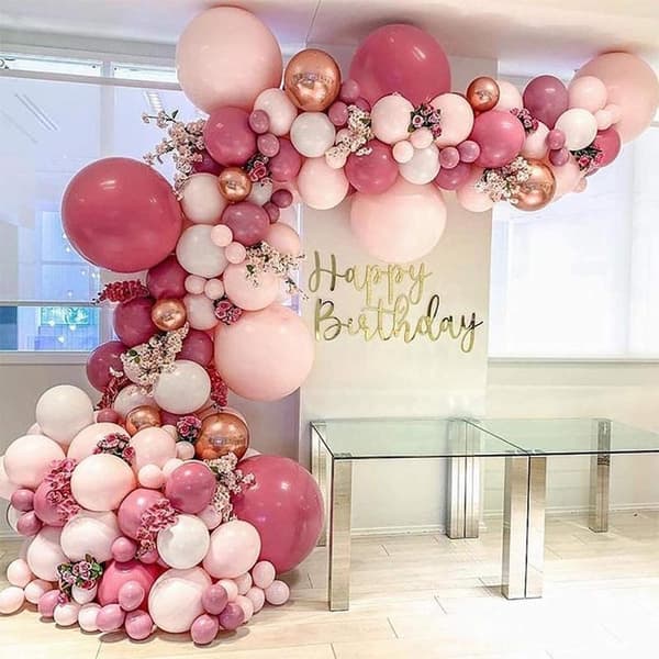 Ballongbåge - Rosa Tema Starka Ballonger Rosa/RoseGuld