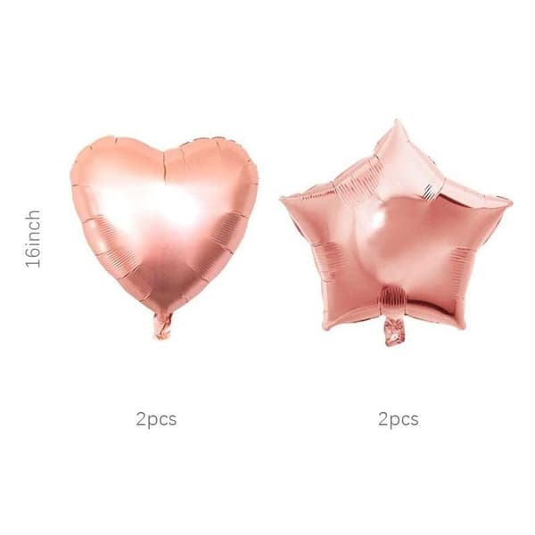 Ballongbåge - Metall Roséguld/Vit 99st Starka Ballonger