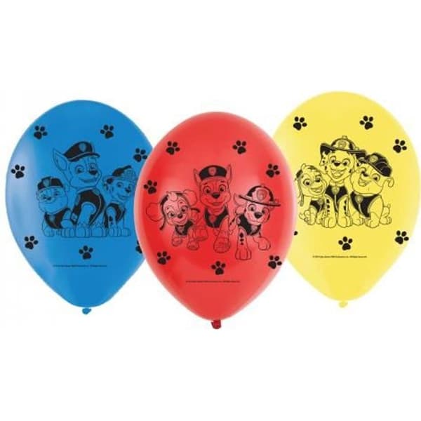 6 Paw Patrol latexballonger 23 cm