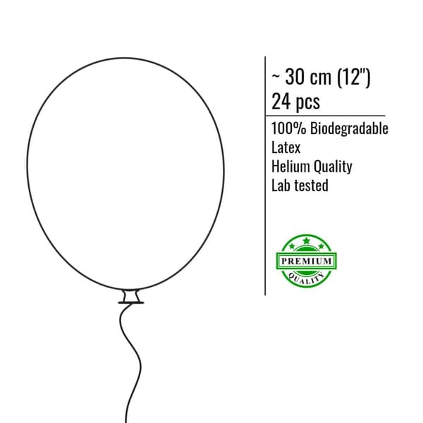 Ballonger Mix 24-pack - Guld & Blå för Fest, Kalas, Jubileum, Årsdag, Student, Dop, Nyår & Högtider