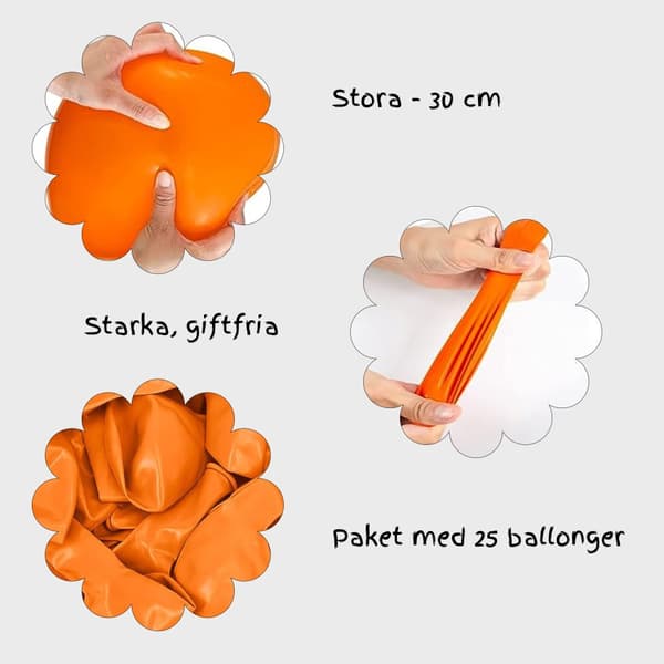 Orange Ballonger - Högkvalitativa Halloween Ballonger Orange Storpack