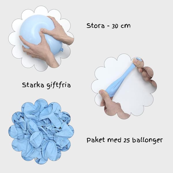 Vaaleansiniset ilmapallot luonnonlateksista - täydellinen juhliin ja syntymäpäiväpakkauksiin 25-pakkaus