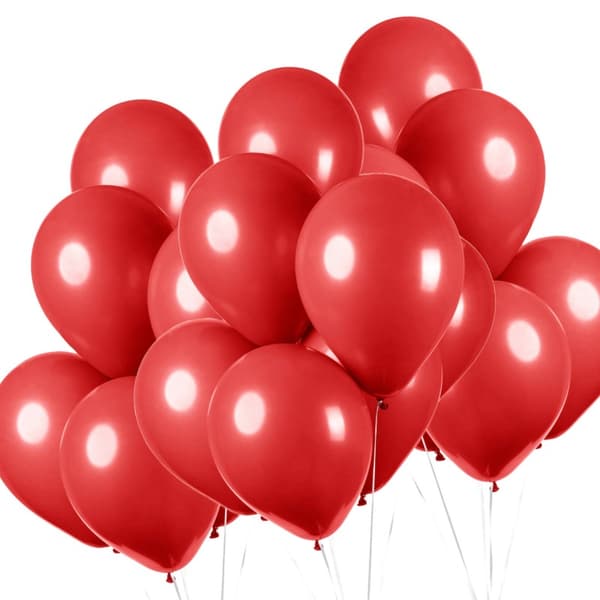 Röda Ballonger Naturlig Latex 25-pack - Heliumkvalitet för Alla hjärtans dag, födelsedag och festdekorationer