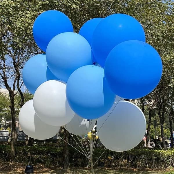 Ballonger Ljusblå, Vit och Blå 24-pack - Låt Festen Skina med Vackra Ballonger till Babyshower eller Födelsedag