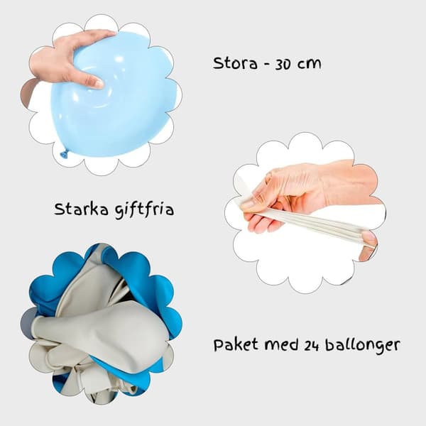 Ljusblå och Vita Ballonger - Ballonger Blå och Vit Födelsedag Oktoberfest Babyshower