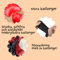 Miniatyrbild 2 av 4: Ballonger Röd Vit Svart Latex 24-pack - Röda Vita Svarta Ballonger Mix Storpack Festdekor Dekorationer Ballongkombo 3 Färger Födelsedag Bröllop