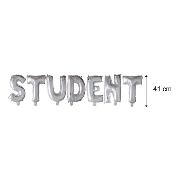 Ballonger 'STUDENT' Dekoration Set - Silver Folie Ballonger, Examen, Studentmottagning, Pynt, Studentfest, Studenten och Utspring