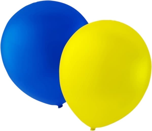 100-Pack Ballonger - Gula & Blå, Hållbara för Helium eller luft Ballonger för Student, Midsommar, Födelsedag - Naturgummilatex