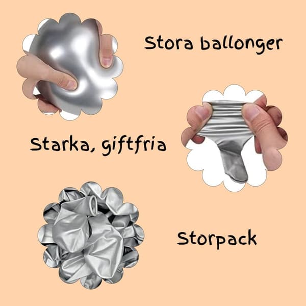 Ballonger Silver Chrome Latex - 24-pack Krom Ballonger Födelsedag fest Examen Babyshower Kromsilverballonger Silverballonger Disco Metalliskt