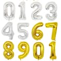 Miniatyrbillede 6 af 10: 90CM NUMBER BALLOON guld metallic