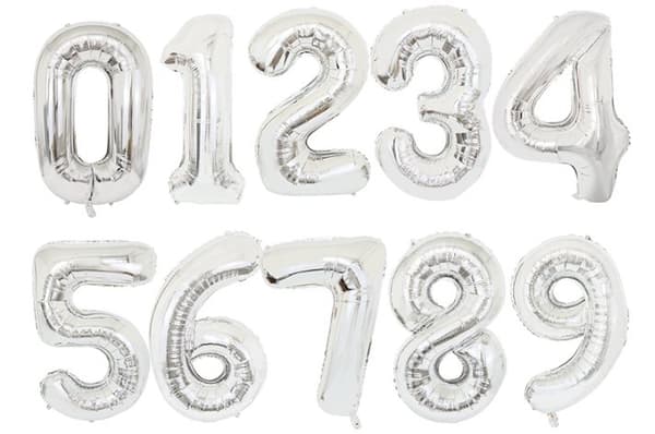90CM NUMBER BALLOON guld metallic