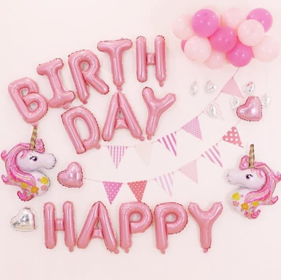 Balloon Bow Unicorn-Happy Birthday