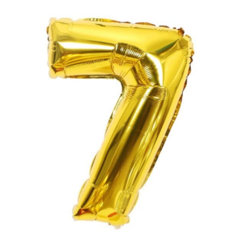 Sifferballong 53 cm, siffra 7 - guld