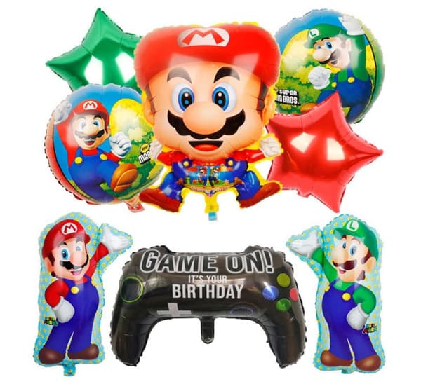 9 Pack Super Mario Aluminiumballong FOLIE BALLONG Barnkalas