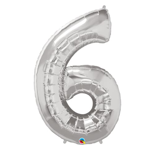 Silver Siffer Folieballonger 0-9 (86cm)