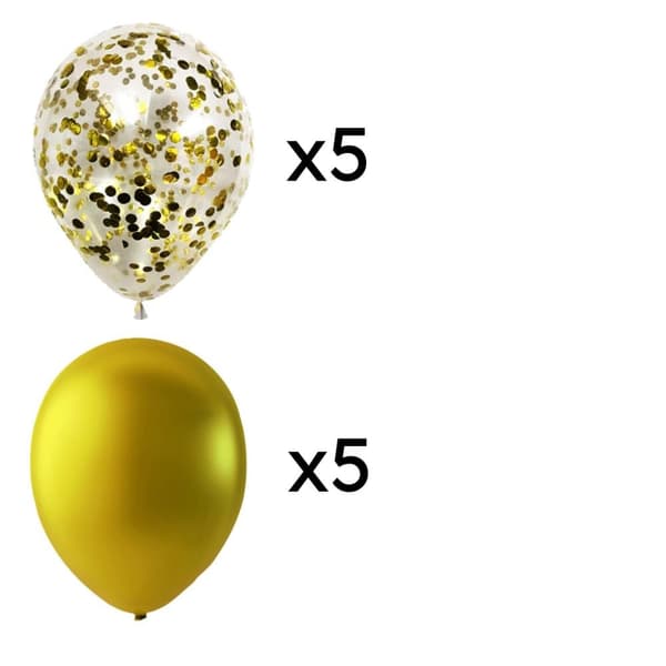 Ballonger Konfetti Fest Födelsedag Nyår - Vackra Hållbara Metalliska Guldballonger & Guldkonfettiballonger
