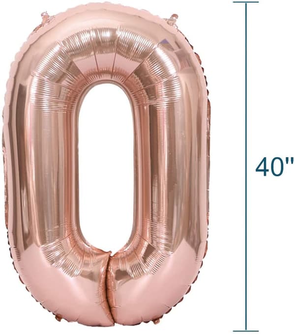 INF Sifferballong 102 cm, siffra 0 - Rosa