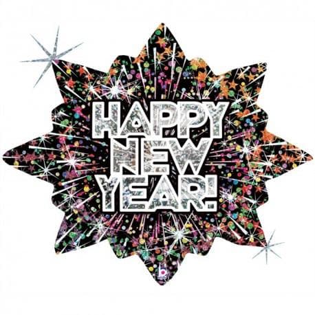 Folieballong - Bursting Happy New Year 81 cm