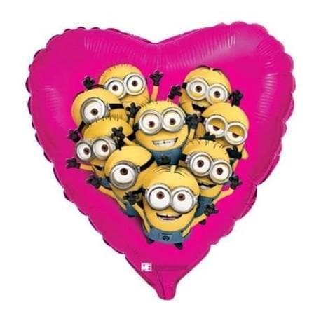 Folieballong - Minion Hjärta 43 cm