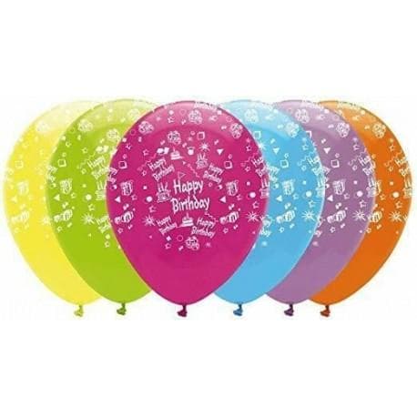 LATEX HAPPY BIRTHDAY BALLOONS PACK 6